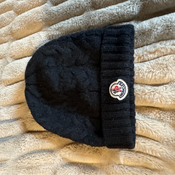 Moncler Black Knit Beanie